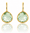 Gold Plated Peacock Drops Green Amethyst