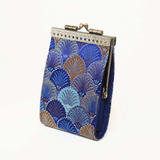 Cathayana Card Holder Brocade Shells Card Holder w / RFID Dark Blue