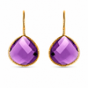 Gold Plated Peacock Drops Amethyst