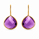 Gold Plated Peacock Drops Amethyst