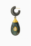Jaipuri Crescent & Labradorite Diamond Drop Earrings