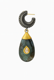 Jaipuri Crescent & Labradorite Diamond Drop Earrings