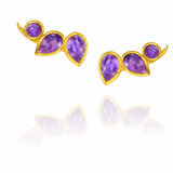 Peacock Climbing Earrings Amethyst