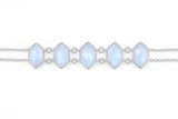 5 Stone Glacier Link Bracelet White Moonstone