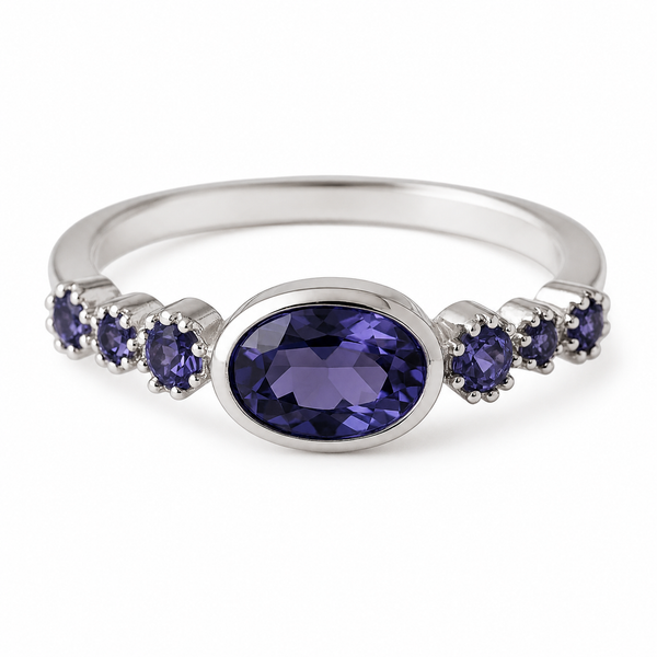 Rani Oval Stackable Ring - Iolite