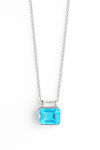 Glacial Rectangular Gemstone Necklace - Blue Topaz
