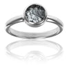Stackable Jaipuri Circle Ring Black Rutile Quartz