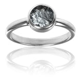 Stackable Jaipuri Circle Ring Black Rutile Quartz