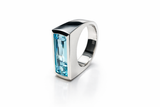 Icelandic Glacier Bar Ring Blue Topaz