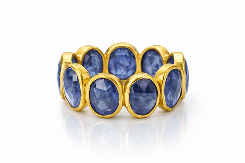 Jaipur Sapphire Aura Cobblestone Band
