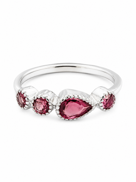 Rani Pear Stackable Band - Pink Tourmaline