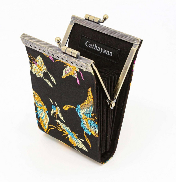 Cathayana Card Holder with RFID Black Dragonfly
