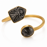 Black Rutilated Quartz Talisman Durga Twist Cuff
