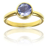 Gold Plated Stackable Jaipuri Circle Ring Amethyst