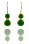 Gold Plated Art Deco Pop Earrings Green Onyx