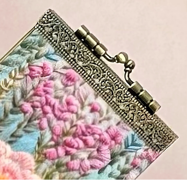 RFID Blocking Card Holder – Digital Embroidery Floral Print