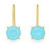 Gold Plated Aurora Ice Drop Earrings Aqua Chalcedony