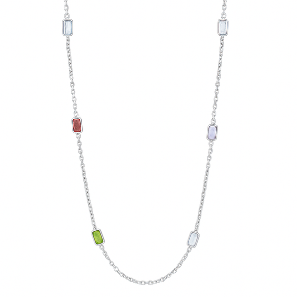 Modern Maharani Gem Bar Necklace