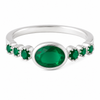 Rani Oval Stackable Ring - Green Onyx