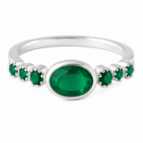 Rani Oval Stackable Ring - Green Onyx