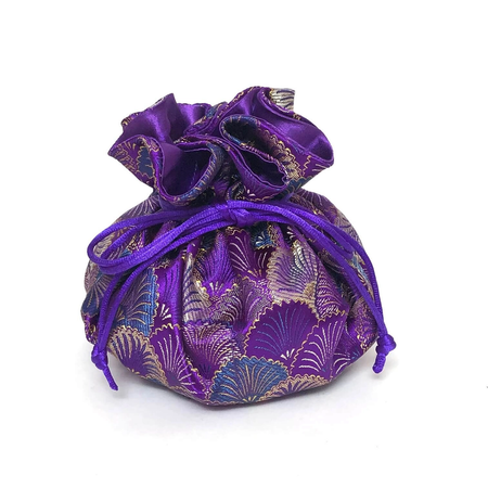 Jewelry Pouch Green and Pink Peacock