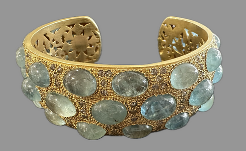 Fiorentina Aquamarine & Diamond Cuff