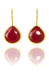 Gold Plated Peacock Drops Rough Cut Ruby