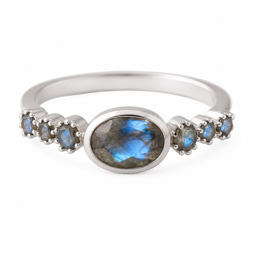 Rani Oval Stackable Ring - Labradorite