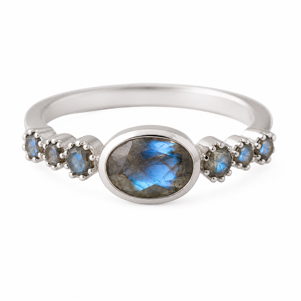 Rani Oval Stackable Ring - Labradorite