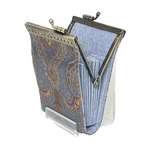 Paisley Pattern Brocade Card Holder with RFID (Grey & Gold)