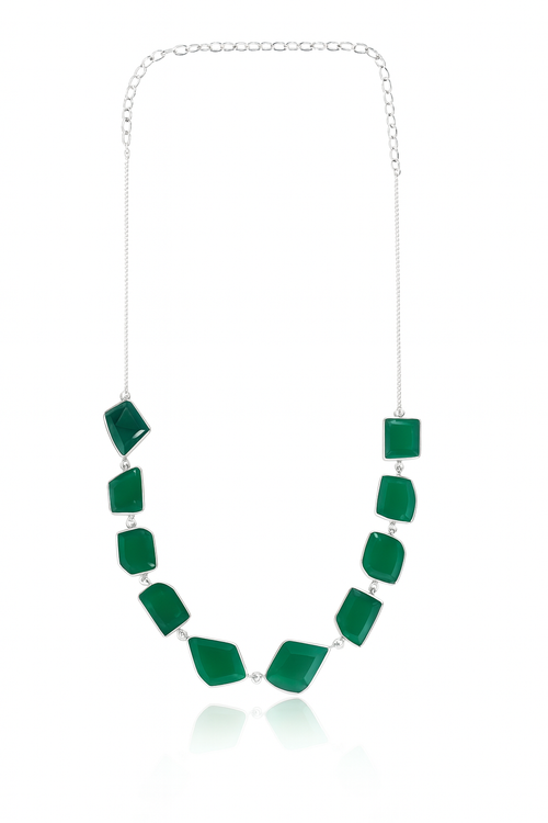 Iceland Glacial Horizon Necklace - Green Onyx