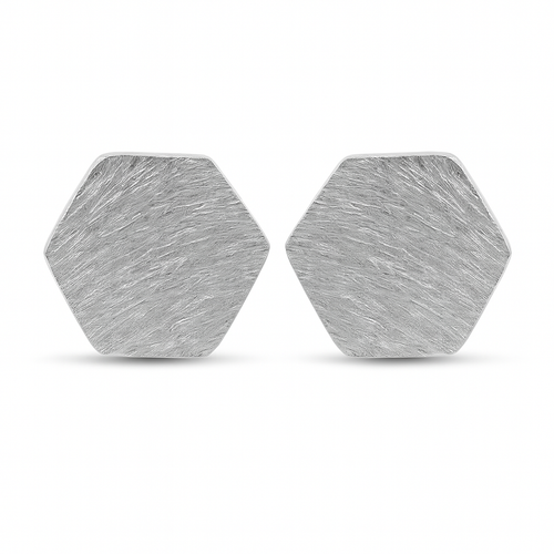 Berlin Brushed Hexagon Harmonie Studs