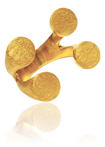 18K Gold Plated Brushed Gaudi Four Dot Hugger