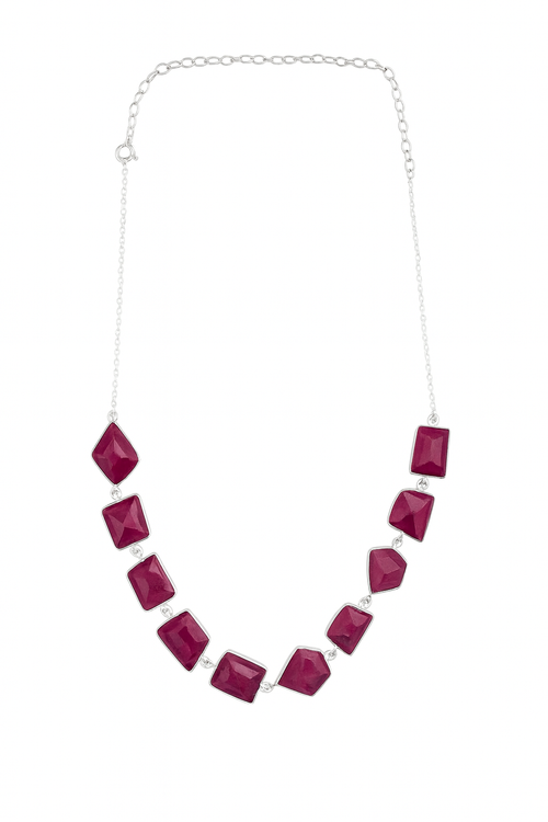 Iceland Glacial Horizon Necklace - Rough Cut Ruby