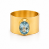 Jaipur Nocturne Ring Aquamarine (Gold Plated)