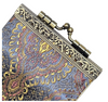 Paisley Pattern Brocade Card Holder with RFID (Grey & Gold)