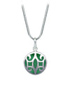 Arabesque Round Cutout Pendant Green Onyx