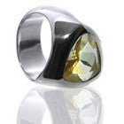 Gaudi Pointalism Square Cocktail Ring Green Amethyst