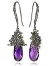 Oblong Burst Earrings Amethyst