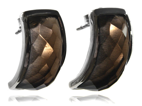 Curved Faceted Capri Earrings