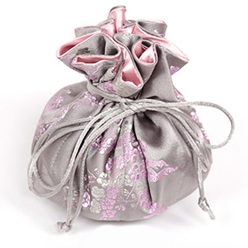 Jewelry Pouch Cherry Blossom - Grey