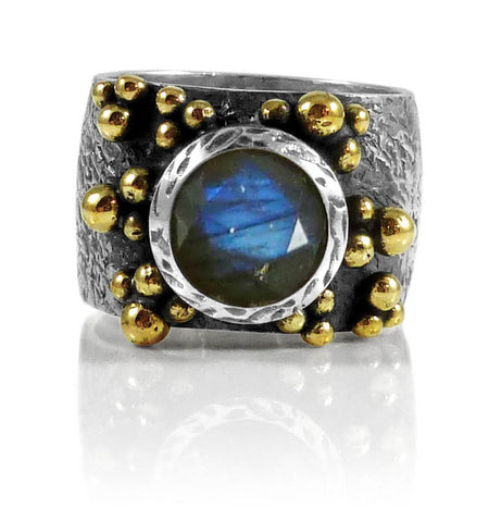 Haifa Garden Ring with Stone Lapis Lazuli