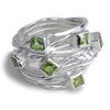 Geometric Stone Set in Wire Twist (Peridot)