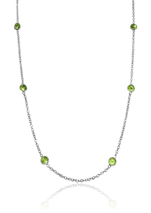 Tiny Kathak 7 Stone Necklace Peridot