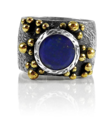 Olive Branch Ring Lapis Lazuli