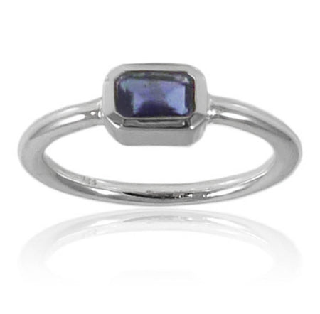 Square Open Sided Cocktail Ring Smokey Quartz