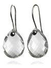 Simple Faceted Quartz Drop Earrings Clear Quartz
