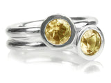 Two Stone Stacked Ring Citrine 9