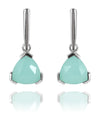 Capri Framed Triangle Earrings Aqua Chalcedony