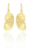 18K Gold Plated Small Matte Paisley Earrings